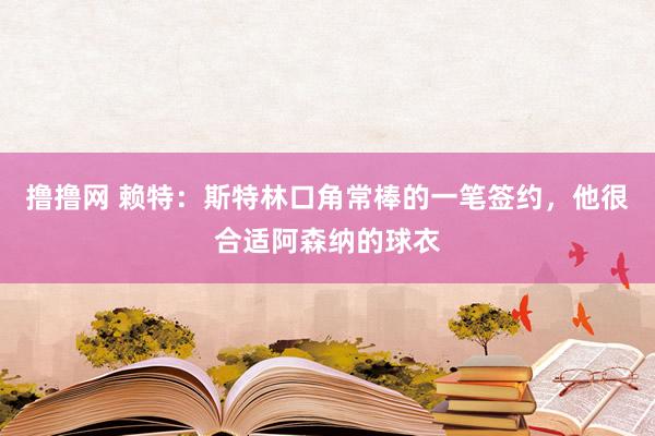 撸撸网 赖特：斯特林口角常棒的一笔签约，他很合适阿森纳的球衣