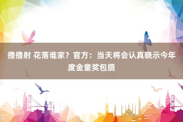 撸撸射 花落谁家？官方：当天将会认真晓示今年度金童奖包摄